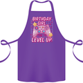 Birthday Girl Level Up Gaming Gamer 6th 7th 8th Cotton Apron 100% Organic Purple