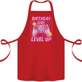 Birthday Girl Level Up Gaming Gamer 6th 7th 8th Cotton Apron 100% Organic Red