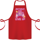 Birthday Girl Level Up Gaming Gamer 6th 7th 8th Cotton Apron 100% Organic Red