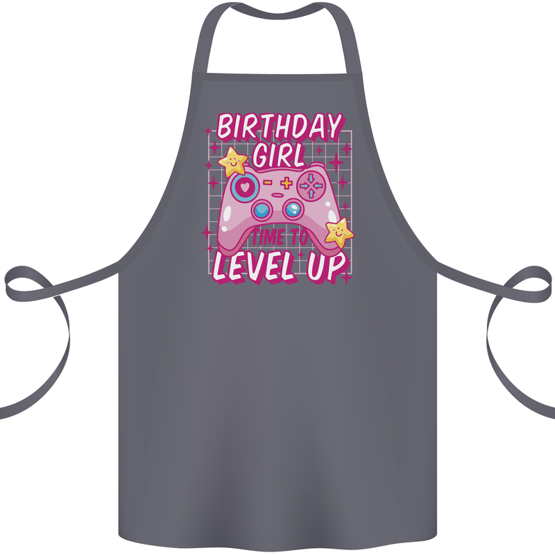 Birthday Girl Level Up Gaming Gamer 6th 7th 8th Cotton Apron 100% Organic Steel