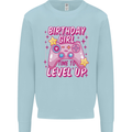 Birthday Girl Level Up Gaming Gamer 6th 7th 8th Kids Sweatshirt Jumper Light Blue