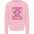 Birthday Girl Level Up Gaming Gamer 6th 7th 8th Kids Sweatshirt Jumper Light Pink