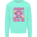 Birthday Girl Level Up Gaming Gamer 6th 7th 8th Kids Sweatshirt Jumper Peppermint