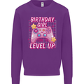 Birthday Girl Level Up Gaming Gamer 6th 7th 8th Kids Sweatshirt Jumper Purple