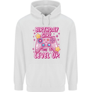 Birthday Girl Level Up Gaming Gamer 6th 7th 8th Mens 80% Cotton Hoodie White