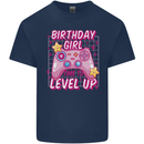 Birthday Girl Level Up Gaming Gamer 6th 7th 8th Mens Cotton T-Shirt Tee Top Navy Blue
