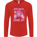 Birthday Girl Level Up Gaming Gamer 6th 7th 8th Mens Long Sleeve T-Shirt Red