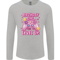 Birthday Girl Level Up Gaming Gamer 6th 7th 8th Mens Long Sleeve T-Shirt Sports Grey