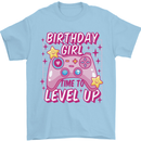 Birthday Girl Level Up Gaming Gamer 6th 7th 8th Mens T-Shirt 100% Cotton Light Blue