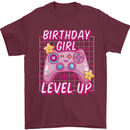 Birthday Girl Level Up Gaming Gamer 6th 7th 8th Mens T-Shirt 100% Cotton Maroon
