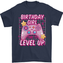 Birthday Girl Level Up Gaming Gamer 6th 7th 8th Mens T-Shirt 100% Cotton Navy Blue