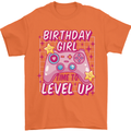 Birthday Girl Level Up Gaming Gamer 6th 7th 8th Mens T-Shirt 100% Cotton Orange
