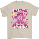 Birthday Girl Level Up Gaming Gamer 6th 7th 8th Mens T-Shirt 100% Cotton Sand