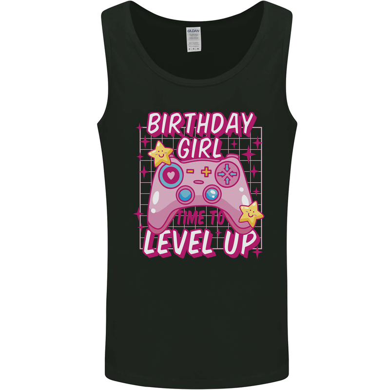 Birthday Girl Level Up Gaming Gamer 6th 7th 8th Mens Vest Tank Top Black