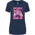 Birthday Girl Level Up Gaming Gamer 6th 7th 8th Womens Wider Cut T-Shirt Navy Blue