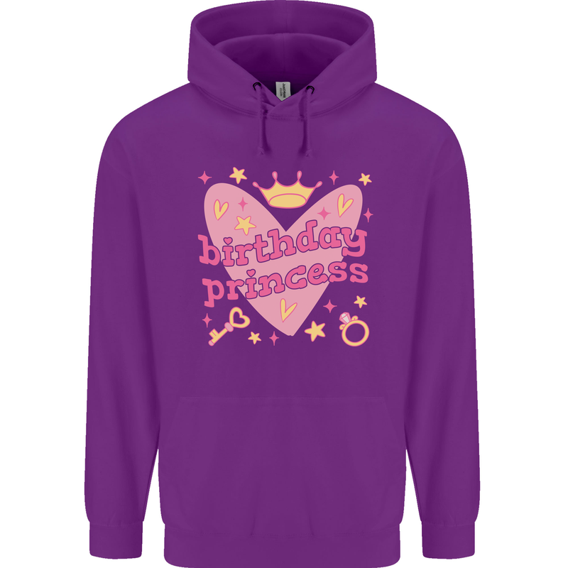 Birthday Princess 3 4 5 6 7 8 9 Year Old Childrens Kids Hoodie Purple