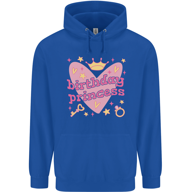 Birthday Princess 3 4 5 6 7 8 9 Year Old Childrens Kids Hoodie Royal Blue