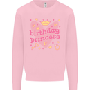 Birthday Princess 3 4 5 6 7 8 9 Year Old Kids Sweatshirt Jumper Light Pink