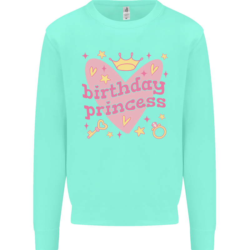 Birthday Princess 3 4 5 6 7 8 9 Year Old Kids Sweatshirt Jumper Peppermint