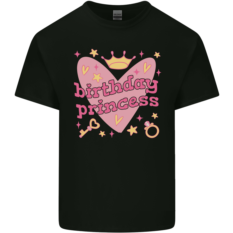 Birthday Princess 3 4 5 6 7 8 9 Year Old Kids T-Shirt Childrens Black