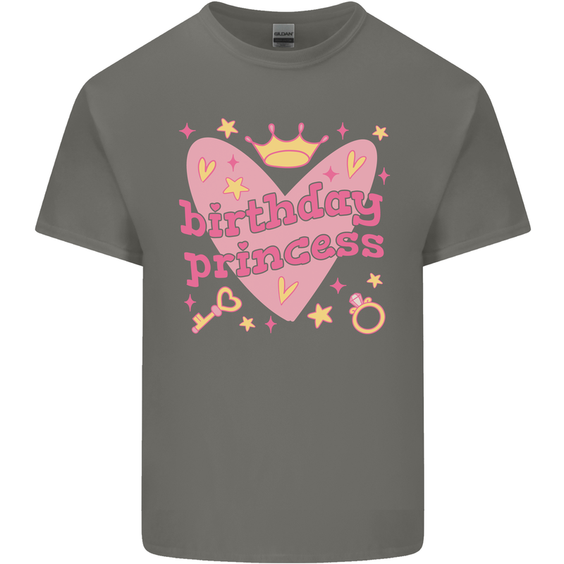 Birthday Princess 3 4 5 6 7 8 9 Year Old Kids T-Shirt Childrens Charcoal