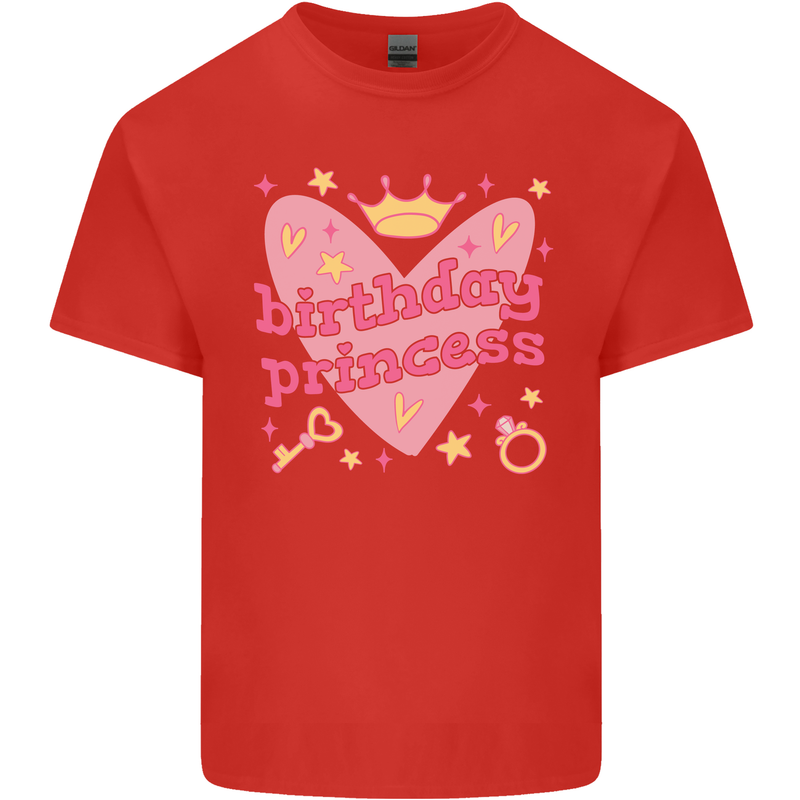Birthday Princess 3 4 5 6 7 8 9 Year Old Kids T-Shirt Childrens Red