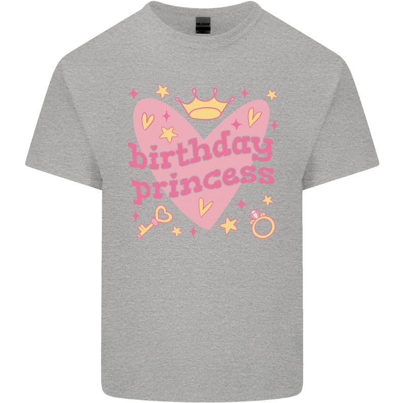 Birthday Princess 3 4 5 6 7 8 9 Year Old Kids T-Shirt Childrens Sports Grey