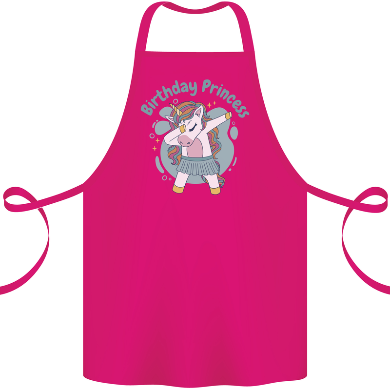 Birthday Princess Unicorn 4th 5th 6th 7th 8th Cotton Apron 100% Organic Pink