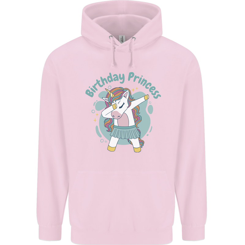 Birthday Princess Unicorn 4th 5th 6th 7th 8th Mens 80% Cotton Hoodie Light Pink