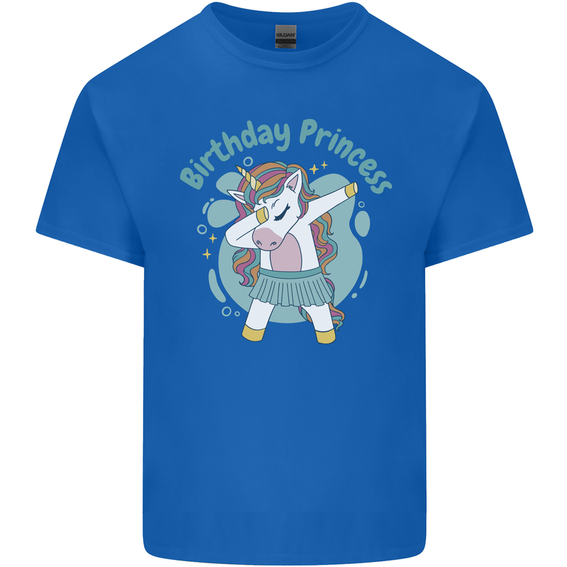 Birthday Princess Unicorn 4th 5th 6th 7th 8th Mens Cotton T-Shirt Tee Top Royal Blue