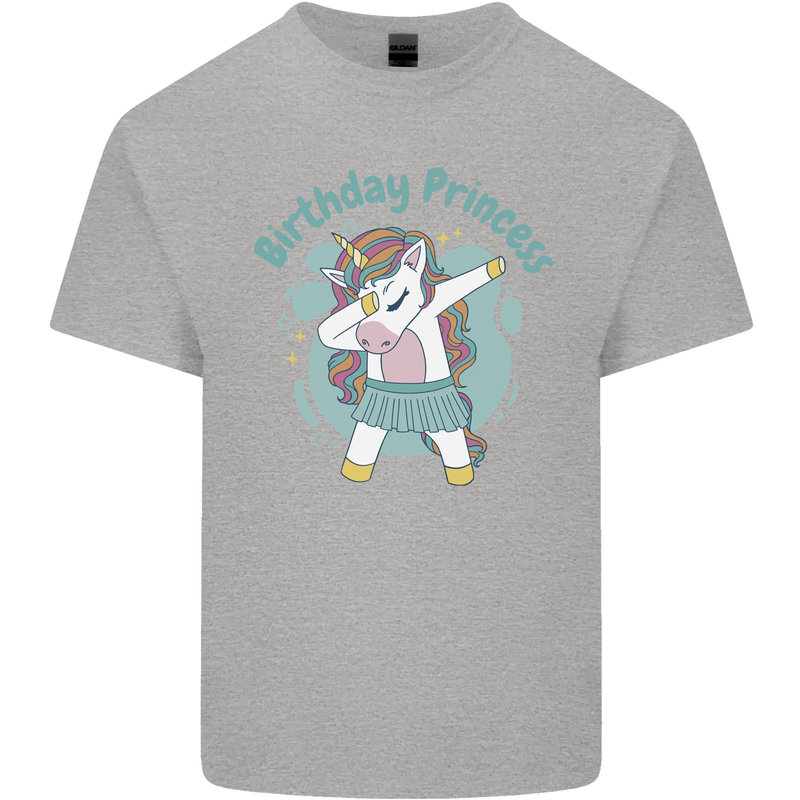 Birthday Princess Unicorn 4th 5th 6th 7th 8th Mens Cotton T-Shirt Tee Top Sports Grey