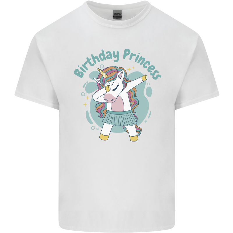 Birthday Princess Unicorn 4th 5th 6th 7th 8th Mens Cotton T-Shirt Tee Top White