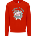 Birthday Princess Unicorn 4th 5th 6th 7th 8th Mens Sweatshirt Jumper Bright Red