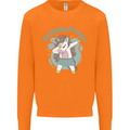 Birthday Princess Unicorn 4th 5th 6th 7th 8th Mens Sweatshirt Jumper Orange