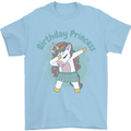 Birthday Princess Unicorn 4th 5th 6th 7th 8th Mens T-Shirt 100% Cotton Light Blue