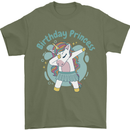 Birthday Princess Unicorn 4th 5th 6th 7th 8th Mens T-Shirt 100% Cotton Military Green