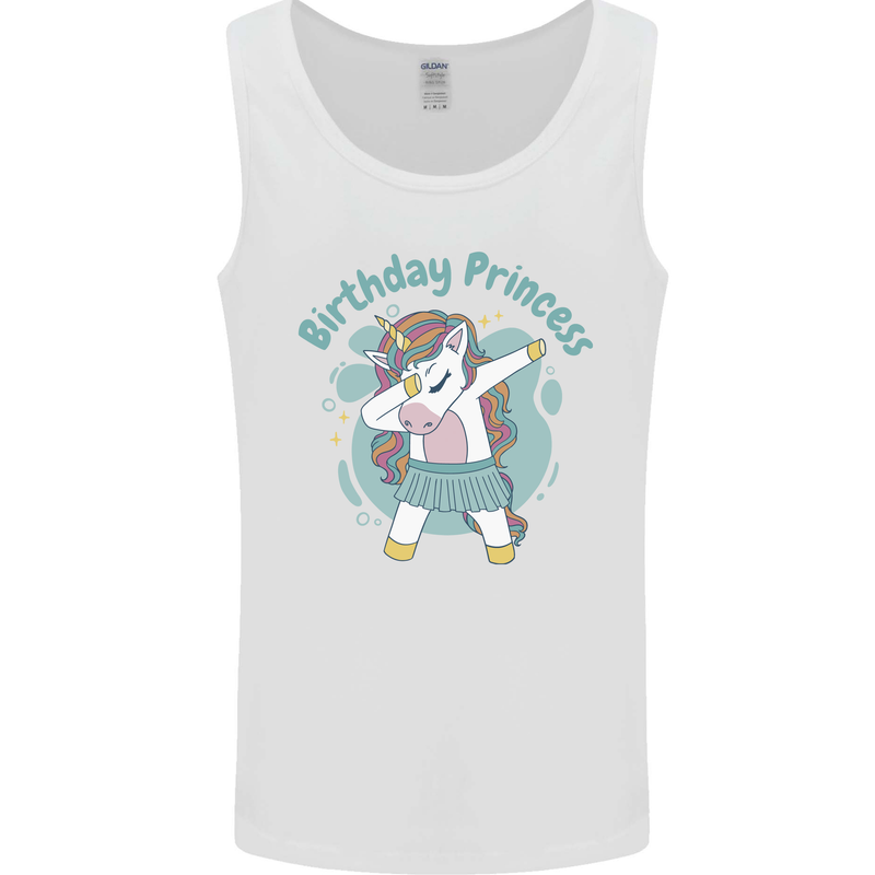 Birthday Princess Unicorn 4th 5th 6th 7th 8th Mens Vest Tank Top White