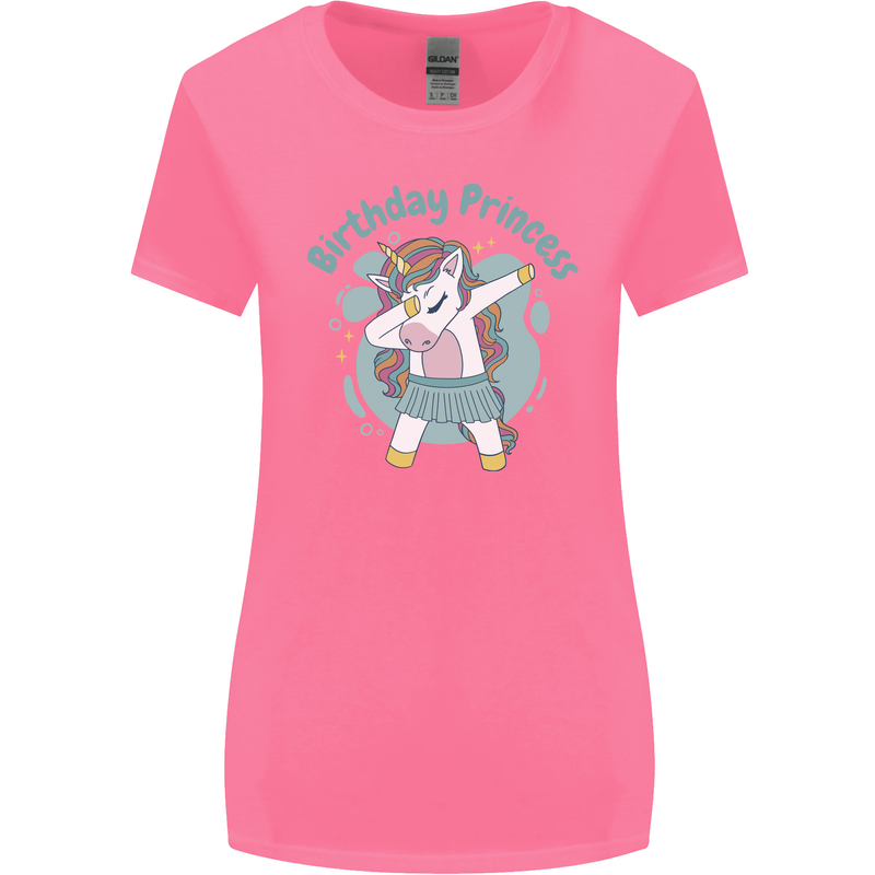Birthday Princess Unicorn 4th 5th 6th 7th 8th Womens Wider Cut T-Shirt Azalea