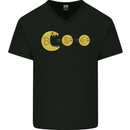 Bitcoin Monster Cypto Cryptocurrency Money Mens V-Neck Cotton T-Shirt Black