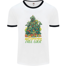 Best Christmas Tree Ever T-Rex Xmas Dinosaur Mens Ringer T-Shirt White/Black
