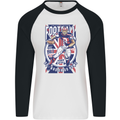 UK American Football Player Mens L/S Baseball T-Shirt White/Black