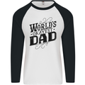 Worlds Okayest Dad Funny Fathers Day Mens L/S Baseball T-Shirt White/Black