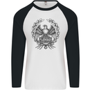SPQR Roman Emblem Gym Training Top Mens L/S Baseball T-Shirt White/Black
