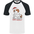 Christmas Beagle Funny Dog Xmas Mens S/S Baseball T-Shirt White/Black