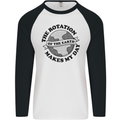 Earth Rotation Astronomy Planets Universe Mens L/S Baseball T-Shirt White/Black