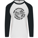 Earth Rotation Astronomy Planets Universe Mens L/S Baseball T-Shirt White/Black