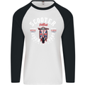 Legendary British Scooter Motorcycle MOD Mens L/S Baseball T-Shirt White/Black