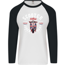 Legendary British Scooter Motorcycle MOD Mens L/S Baseball T-Shirt White/Black