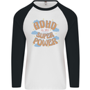 ADHD is My Superpower Mens L/S Baseball T-Shirt White/Black