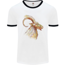 A Watercolour Goat Farming Mens Ringer T-Shirt White/Black